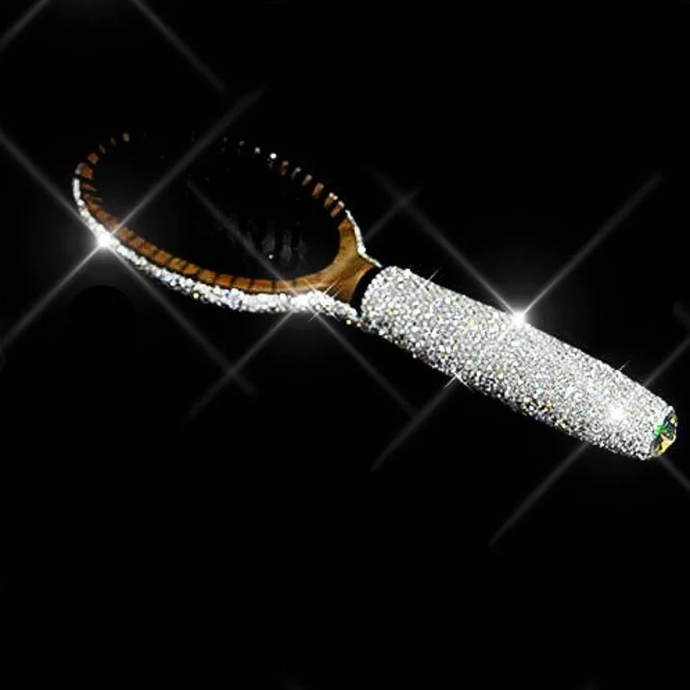 NWT Sparkling Bling Crystal Rhinestone Hair Brush + FREE Gift! - Picture 6 of 15